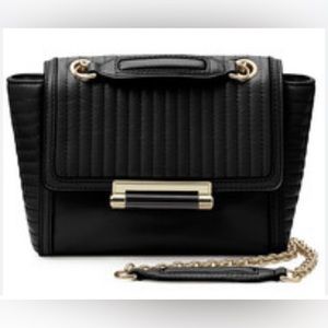 DVF 440 Mini Rail Quilted Leather Crossbody Bag | Black Leather